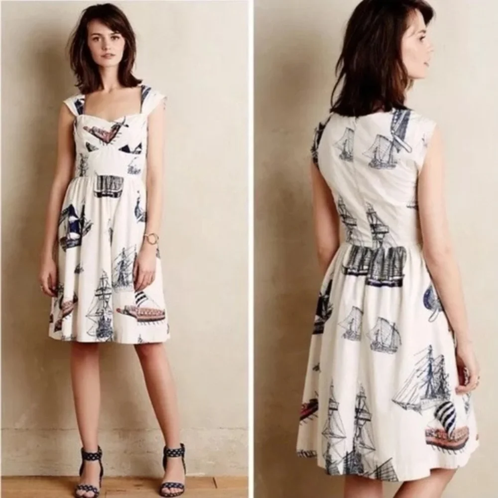 NWT Anthropologie Seafarer Mini Dress Sz 12 P-Fits like 6/8 ๐ ๐ฅ๏ธ - Picture 2 of 6